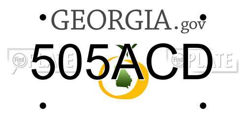 505ACD Georgia License Plate