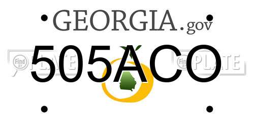 505ACO Georgia License Plate