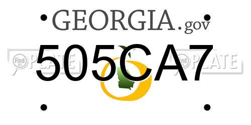 505CA7 Georgia License Plate