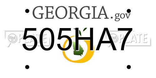 505HA7 Georgia License Plate