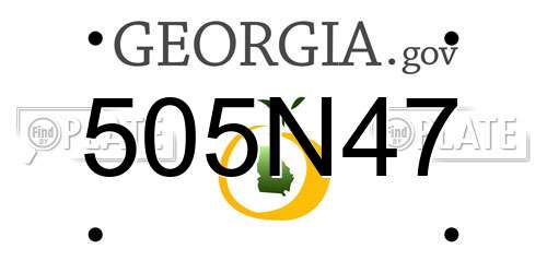 505N47 Georgia License Plate