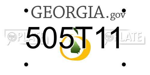 505T11 Georgia License Plate