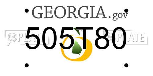 505T80 Georgia License Plate