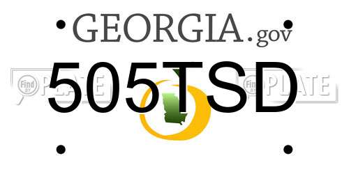505TSD Georgia License Plate