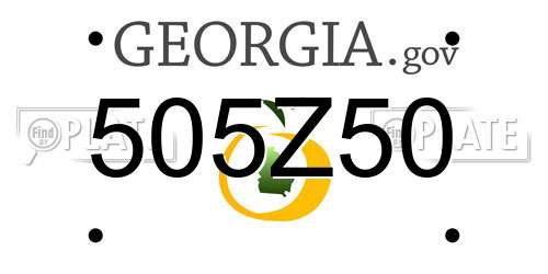 505Z50 Georgia License Plate