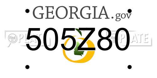 505Z80 Georgia License Plate