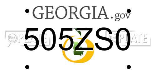 505ZS0 Georgia License Plate
