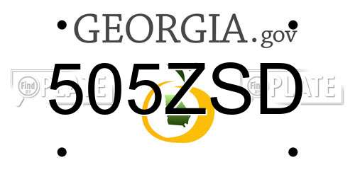 505ZSD Georgia License Plate