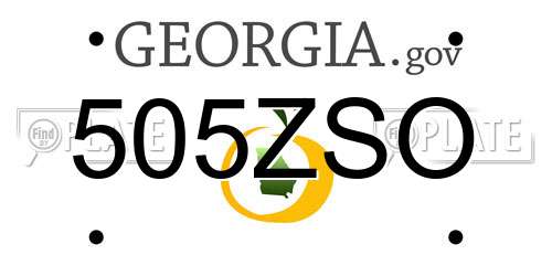 505ZSO Georgia License Plate