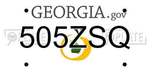 505ZSQ Georgia License Plate