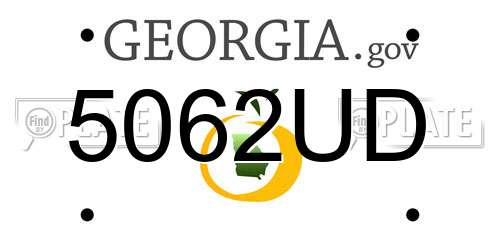 5062UD Georgia License Plate