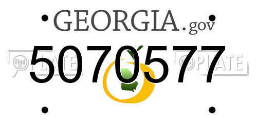 5070577 Georgia License Plate
