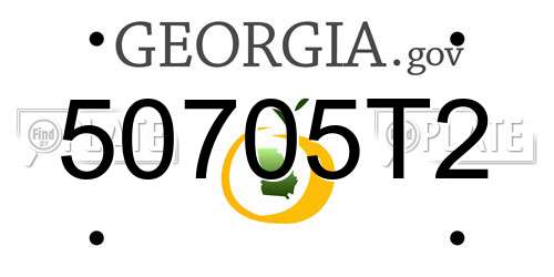 50705T2 Georgia License Plate