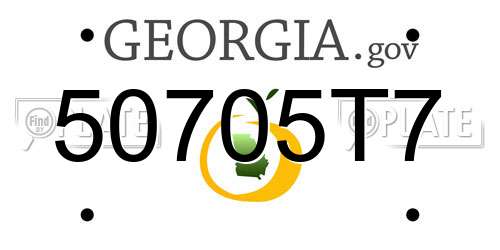 50705T7 Georgia License Plate