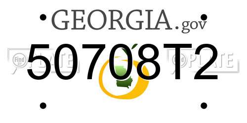 50708T2 Georgia License Plate