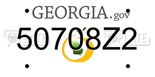 50708Z2 Georgia License Plate