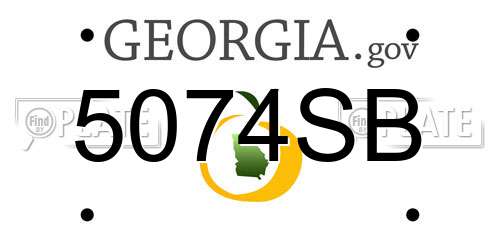5074SB Georgia License Plate