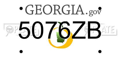 5076ZB Georgia License Plate