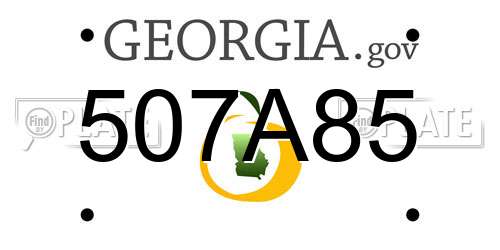 507A85 Georgia License Plate