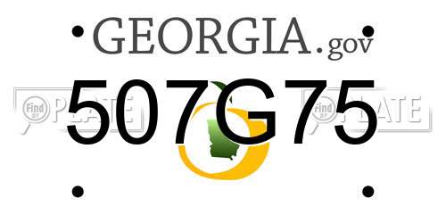 507G75 Georgia License Plate