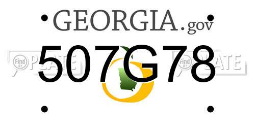 507G78 Georgia License Plate
