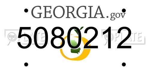 5080212 Georgia License Plate