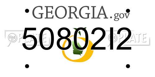 50802I2 Georgia License Plate