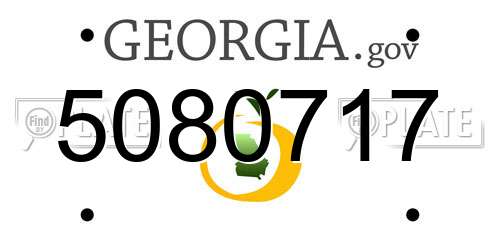 5080717 Georgia License Plate