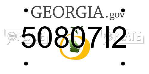 50807I2 Georgia License Plate