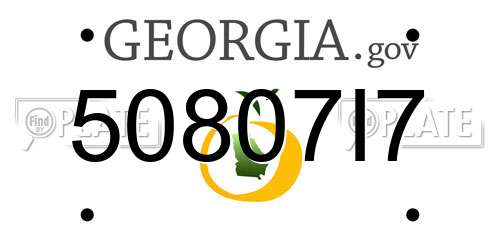 50807I7 Georgia License Plate