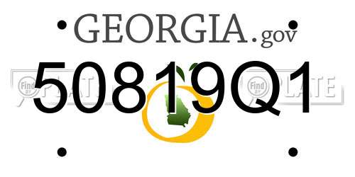 50819Q1 Georgia License Plate