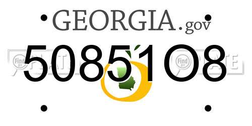 50851O8 Georgia License Plate