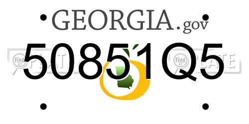 50851Q5 Georgia License Plate