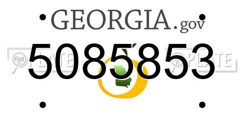 5085853 Georgia License Plate