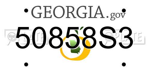 50858S3 Georgia License Plate