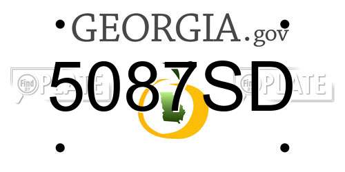 5087SD Georgia License Plate