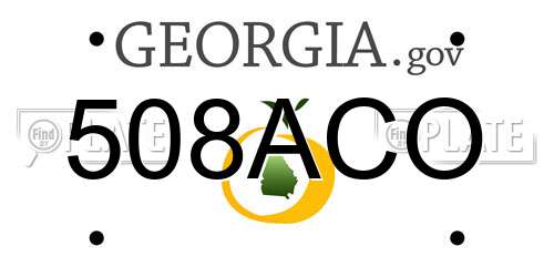 508ACO Georgia License Plate