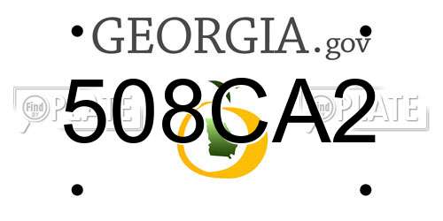 508CA2 Georgia License Plate