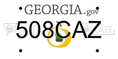 508CAZ Georgia License Plate