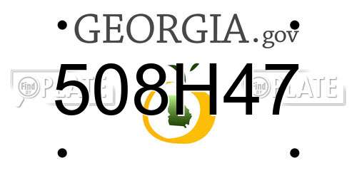 508H47 Georgia License Plate