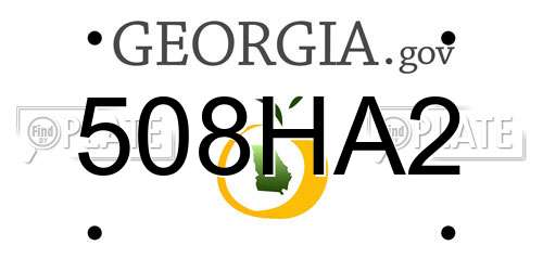 508HA2 Georgia License Plate
