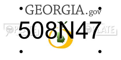 508N47 Georgia License Plate