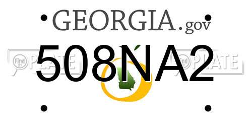 508NA2 Georgia License Plate