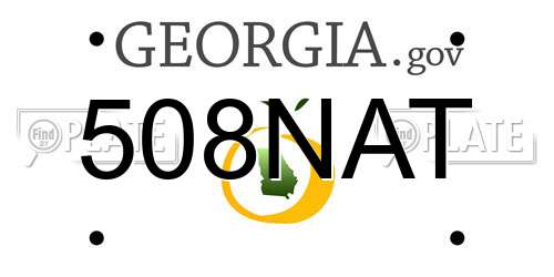 508NAT Georgia License Plate