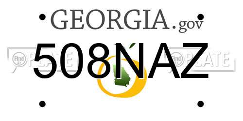 508NAZ Georgia License Plate