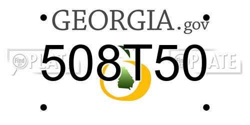 508T50 Georgia License Plate