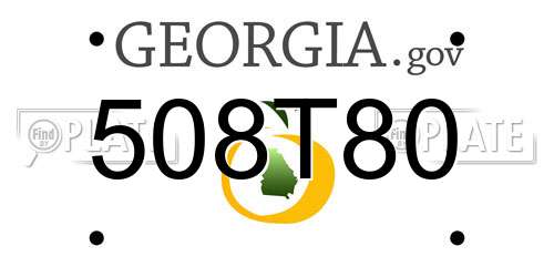 508T80 Georgia License Plate