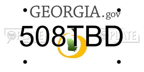 508TBD Georgia License Plate