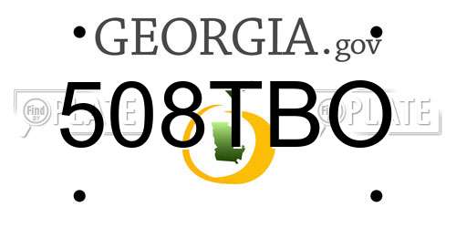 508TBO Georgia License Plate