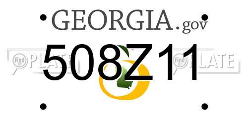 508Z11 Georgia License Plate